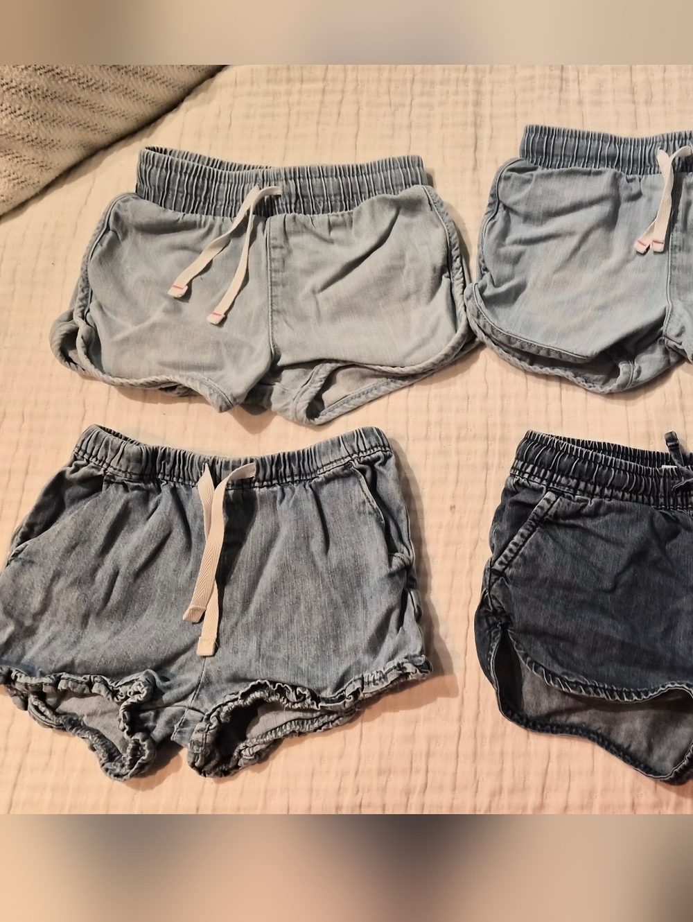 Cat And Jack Denim Girls' Shorts - Set Of 4